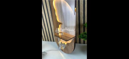 لوحة حائط ديكورية بإضاءة LED، تصميم خشبي عصري - 2