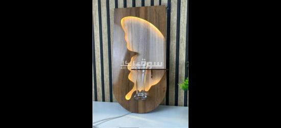 لوحة حائط ديكورية بإضاءة LED، تصميم خشبي عصري - 4