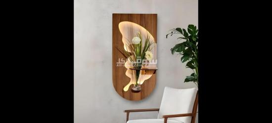 لوحة حائط ديكورية بإضاءة LED، تصميم خشبي عصري - 6