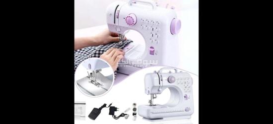 ماكينة خياطة محمولة بـ 12 غرزة وسرعتين مع ضوء ليلي LED ودواسة قدم